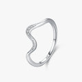 Ailmay Hot Sale 925 Sterling Silver Fashion Irregular Shape Clean Zircon Finger Ring for Women Girls Wedding Party Jewelry Gift