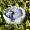 Resin Cat Memorial Statue Hand-painted Pet Bed Design & Realistic Sculpture Artistry Garden Decor Outdoor Memorial Ornament