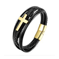 Customizable Vintage Old Cross Steel Wristband Factory's Neutral Outdoor Hiking Anti-slip Bracelet Fashion Wrap Bracelets