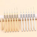 New Arrival Private Label Gold Silver Extra Thin Long Liner Painting Thread Anti Slip Handle Nail Art Brush with Lid