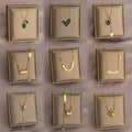 Hot Sale Fashion Heart Daisy Pendant Women Stainless Steel Necklace Luxury Emerald Long Tassel Clavicle Chain Jewelry (KSS492)