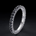 Wholesale Fine Jewelry Dainty 2.45mm 925 Sterling Silver 1 Row Black D Color VVS Moissanite Diamond Tennis Band Ring