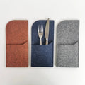 Nordic Style Felt Cutlery Holder Dining Table Utensil Pocket Handmade Tableware Holder 3 PCS