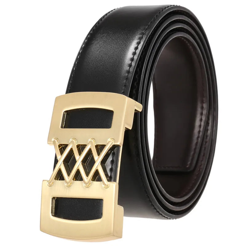 LQbelt Fashion Belt Men's Smooth Plate Buckle Belt With Holes Leather Belts for Men Wholesale Custom Logo Factory