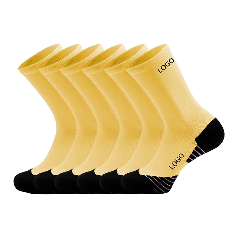 Private Oem Customize Jacquard Embroidered logo Towel Bottom Custom logo Compression Grip Sport Socks Wholesale