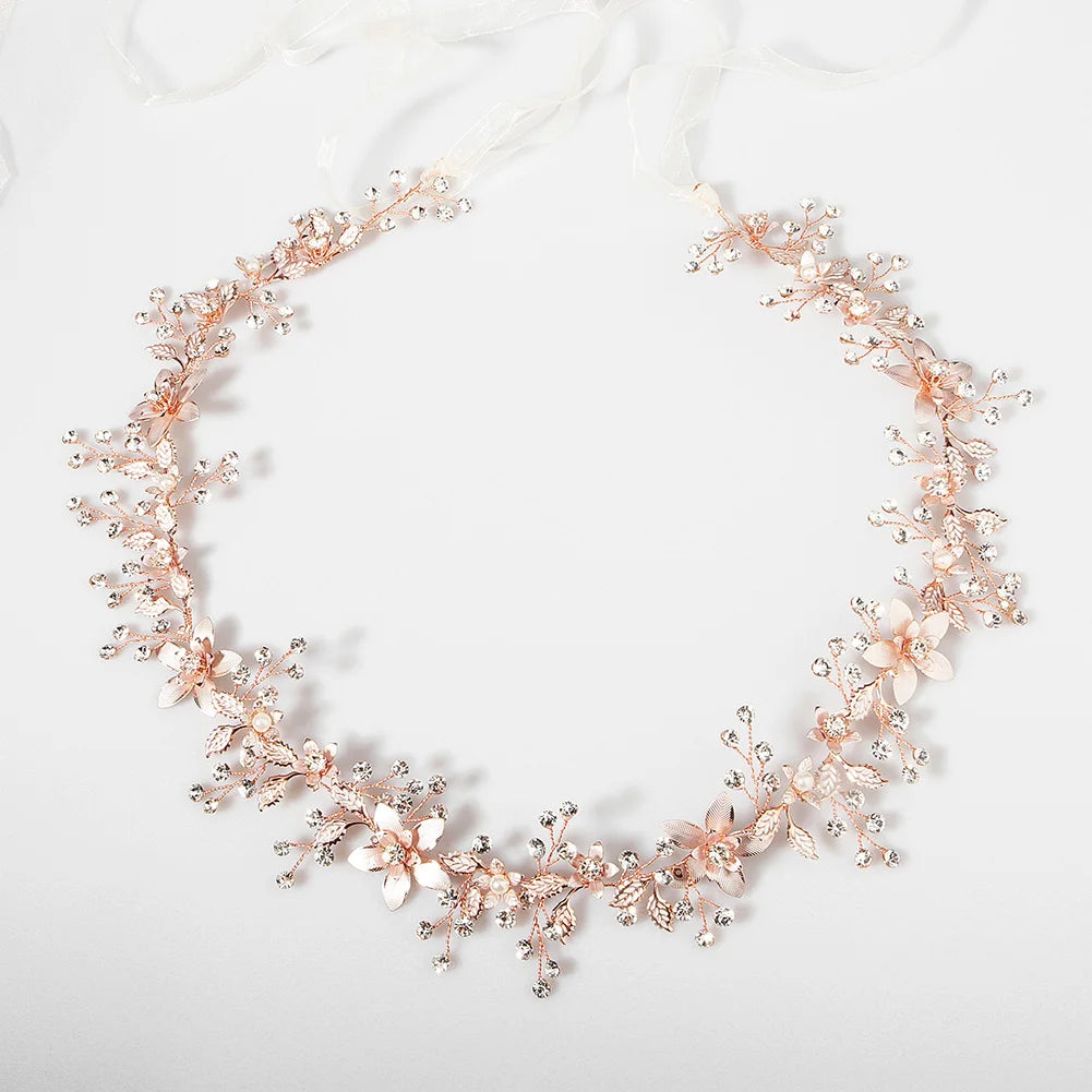 Copper Wire  Flower Waist Belt Dress Accessories Wedding Banquet Bride Waist Chain