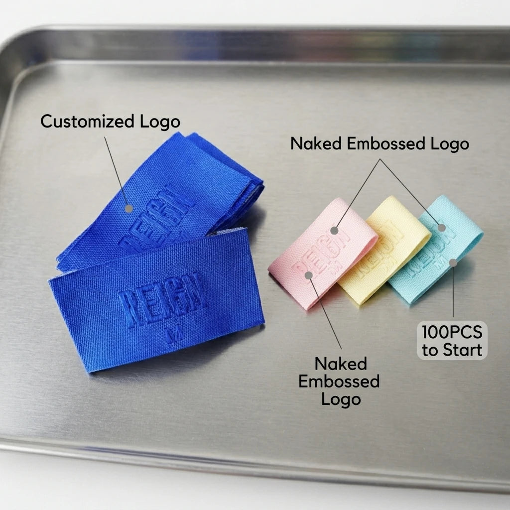 Premium High-Density Woven Labels for Garments | Custom End-Fold Damask Clothing Tags | Soft Skin-Friendly Labels for Clothes