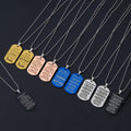 Ywganggu Commemorative Custom Pendant Family Affection Engraved Stainless Steel 5 Colors Necklace Wholesale Jewelry