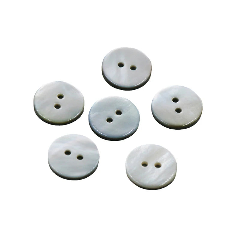 Black Natural Shells Button Suit for Sweater Skirt Cardigan Windbreaker Jacket Sewing Garment Flat Round 2-Holes Buttons