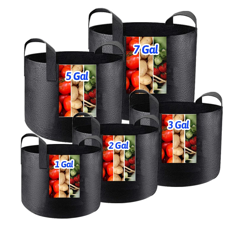 YAHENG Garden Black Large Nursery Plant Fiber 1000mL Capacity Fabric Pot Plant Planter Grow Bag with Handle