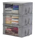 Foldable Storage Bag Organizers with Customized logo Large Clear Window & Carry Handles Wardrobe Bag for Clothes Toys