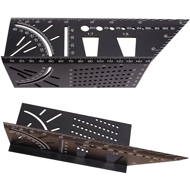 Aluminum 45+90 Degree Multifunctional Scribe Industrial/DIY Woodworking Angle Ruler with Multi-Hole Customizable OEM/ODM Support