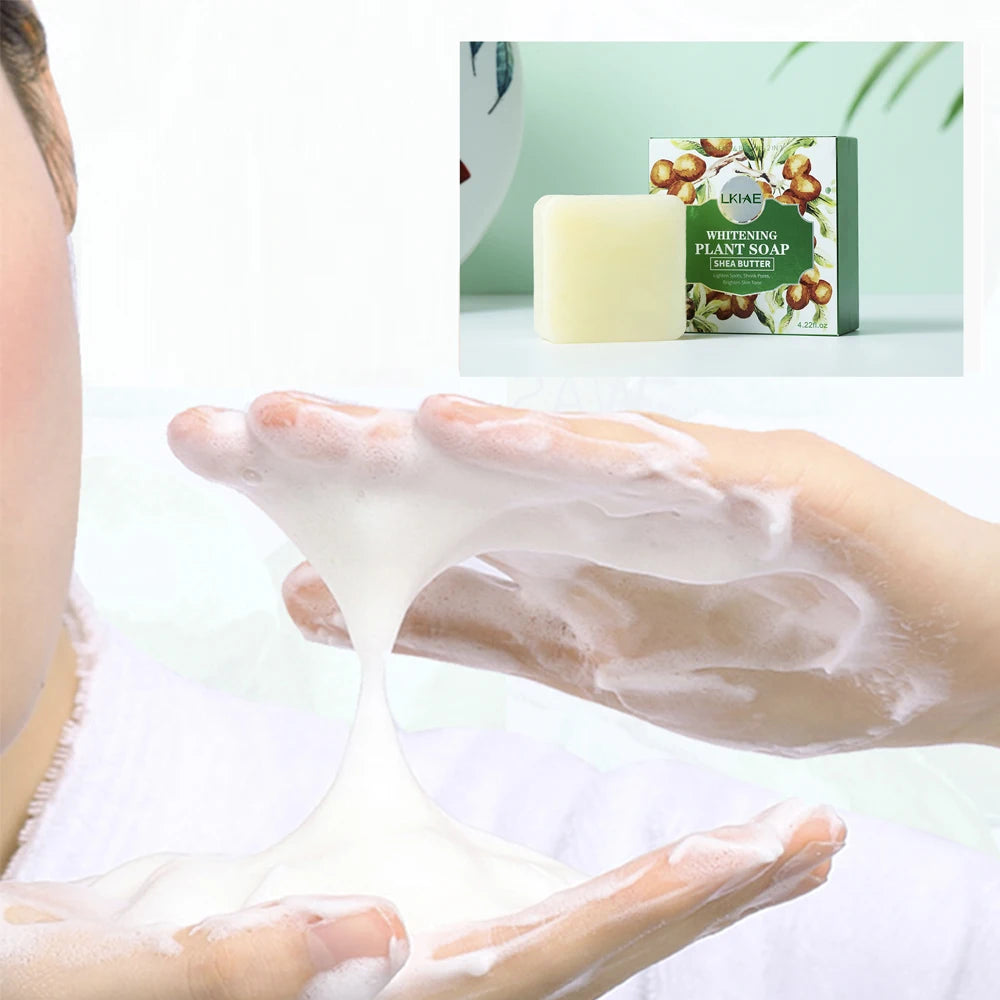Shea Butter Coconut Oil 200g Vegan Handmade Bar Soap with Moisturizing Whitening & Spot Lightening Features for Face & Skin Care