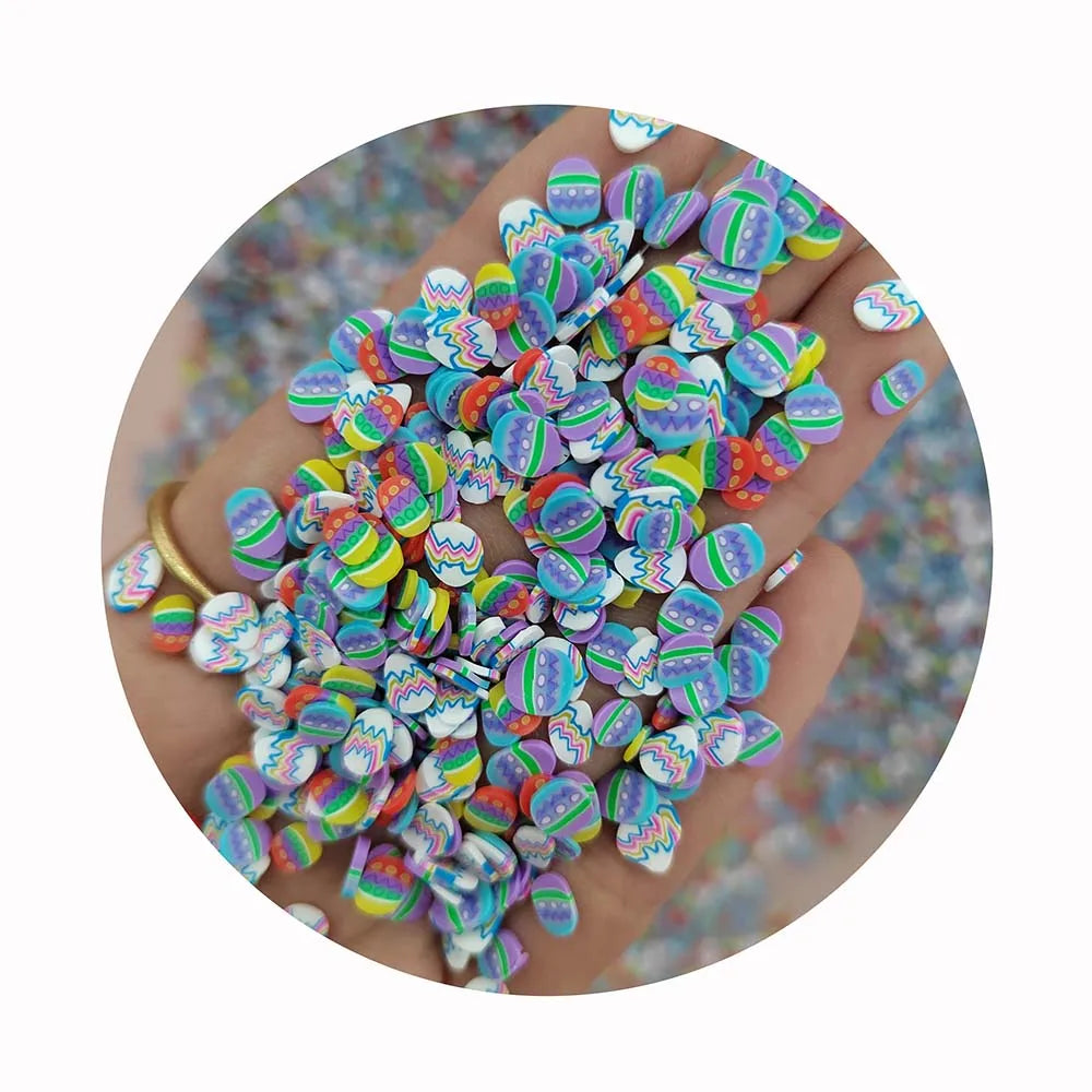 500g/Lot 5mm Easter Eggs Clay Slices Sprinkles for Resin Shakers DIY Nail Art   Crafts Slime Sprinkles Slices