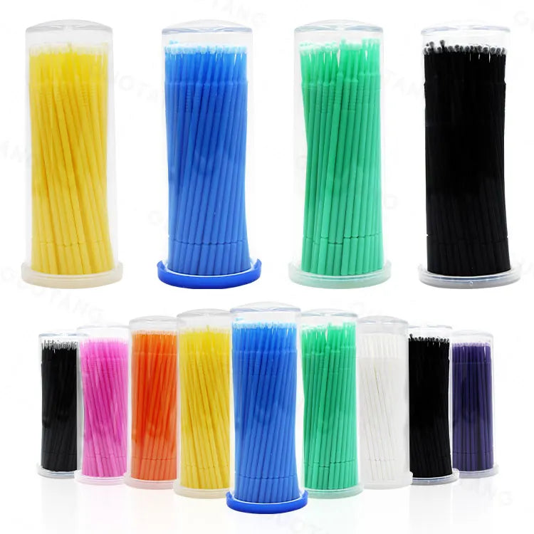 Blue Black Disposable Long Stick Microbrush Micro Tips Fiber Brush Applicator