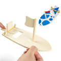 Birthday Carnival Party Sailboat Rubber Band Paddle Boat Paint and Decorate Wooden Sail Ship Model Boat Diy Craft Kits