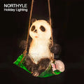 Hanging Electric Panda Statues Warm White LED Light up Outdoor Garden Decoration Waterproof 220V Amusement Park Xmas Decor