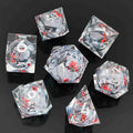 New Polyhedral DND Plum Blossom Quicksand Dice Set Liquid Core Resin Dice for Role Playing Game