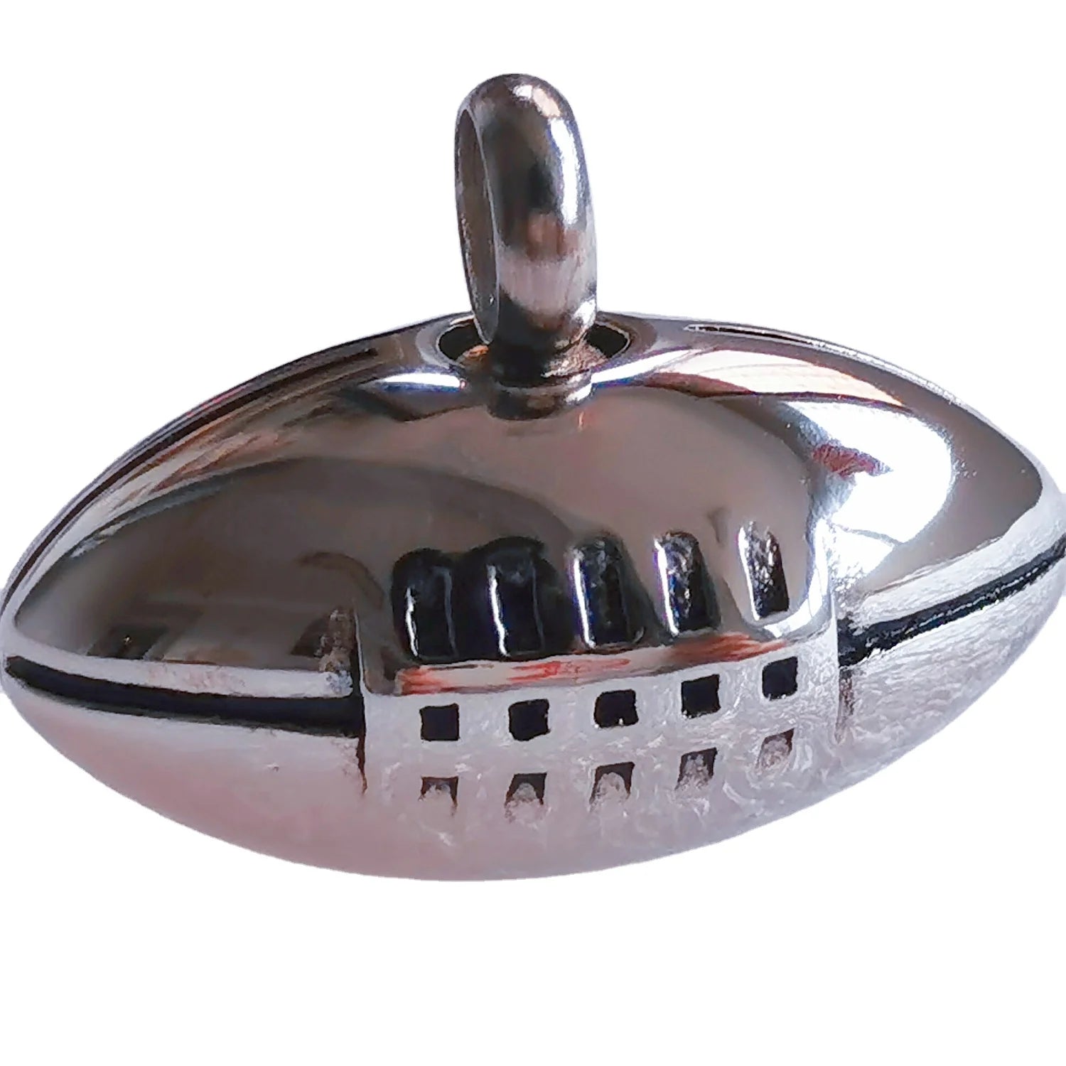 Vintage American Football Stainless Steel Rugby Shape Memory Cremation Urn Jewelry Ashes Holder Keepsake Funeral Souvenir