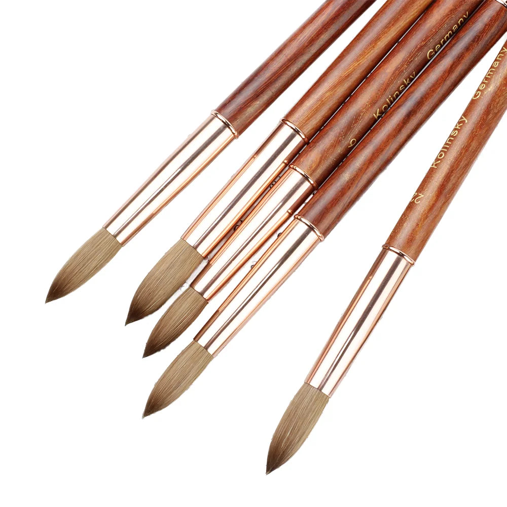Custom Logo Wood Handle Kolinsky Hair Nail Brush Personalized Acrylic Nail Brushes for Professional Nail Salon MegaBDM