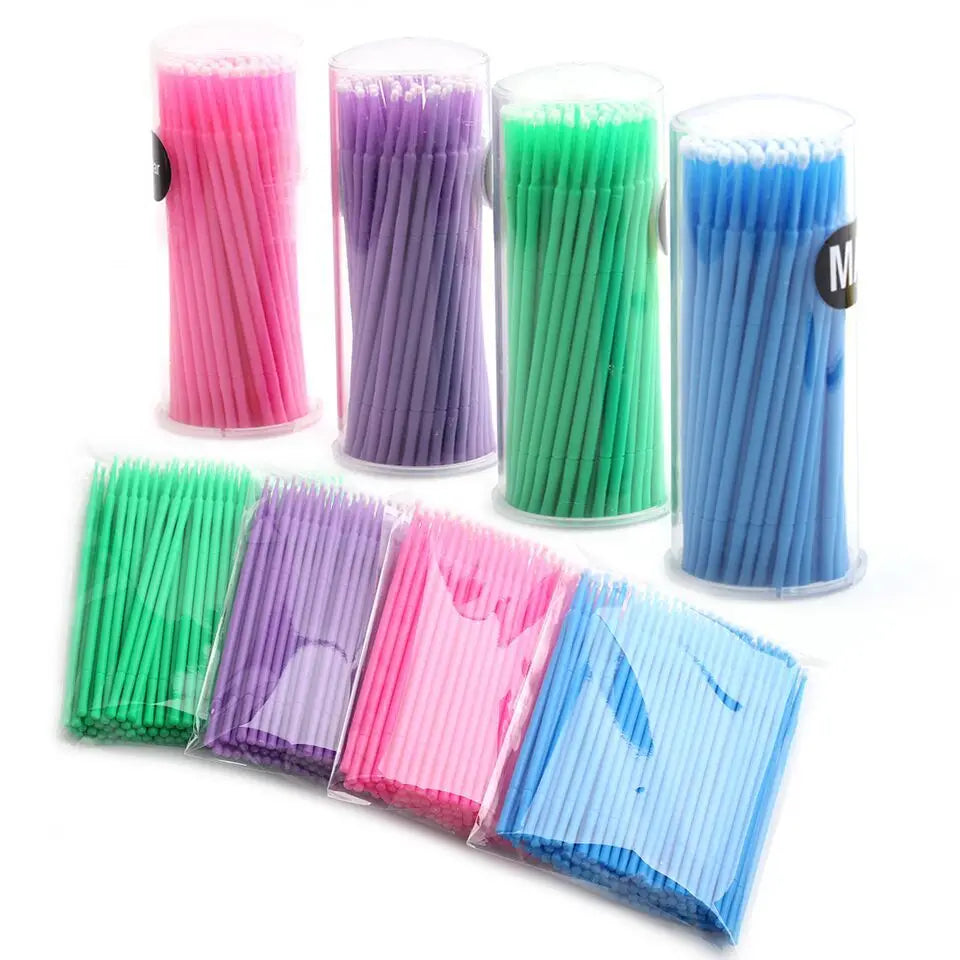 100Pcs/Bag Disposable Microbrush Eyelash Extensions Individual Lash Removing Swab Micro Brush Eyelash Extension Tools Plastic