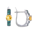 Abiding Wholesale Best Selling 925 Sterling Silver Gemstone Natural Citrine English Back Earring Women