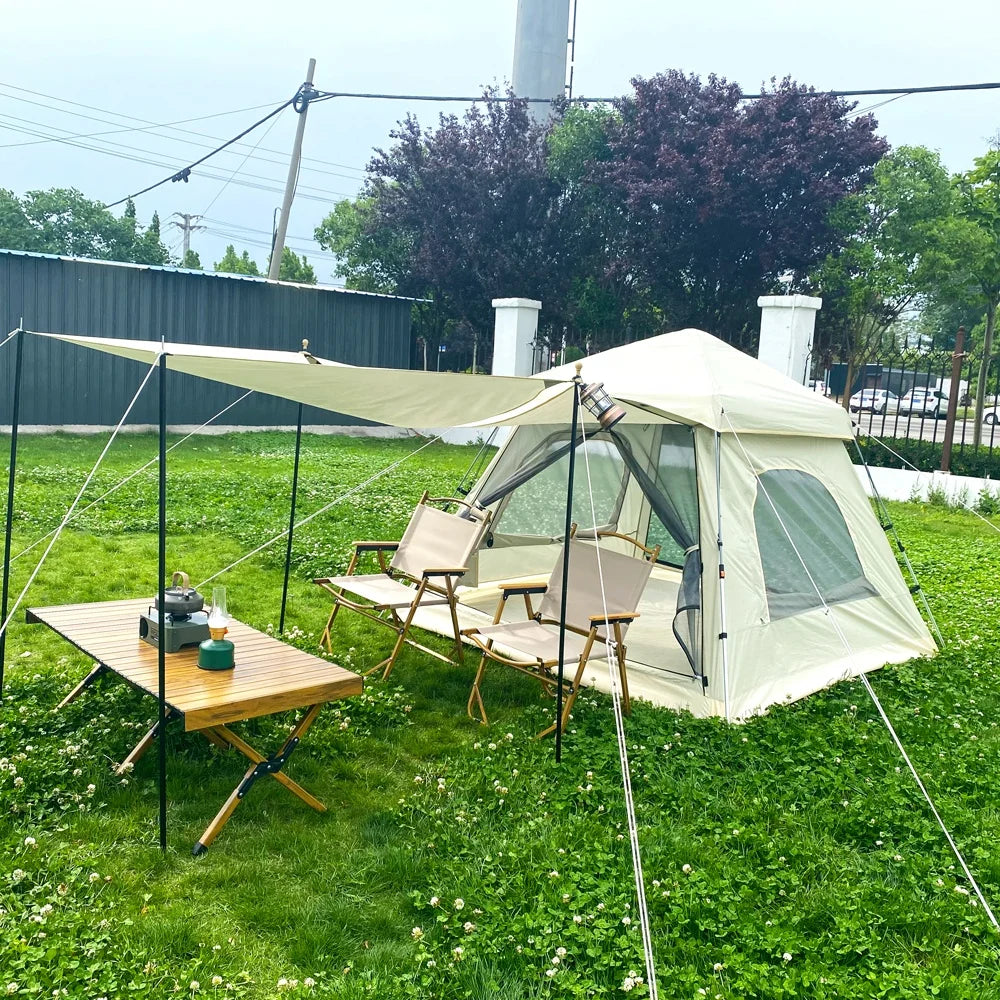 Waterproof Easy Setup Lightweight Four-Season Straight Bracing Type Tent Oxford 2/3 Person Removable Rain Fly Outdoor Automatic