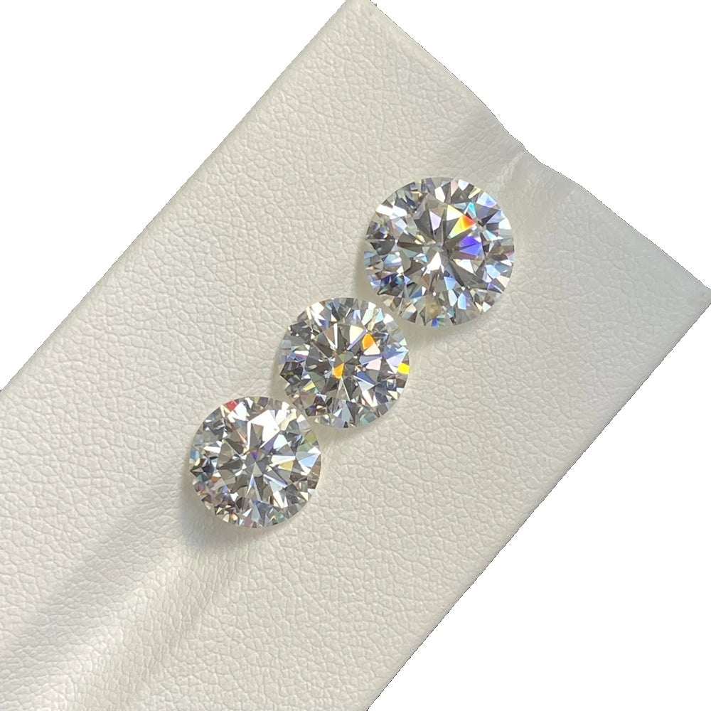 8 Heart and Arrow Cut Synthetic Diamond Moissanite D VVS1 Round Shape Loose Lab Created Gemstone