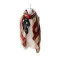 Vintage Classic American Flag Scarf Unisex Fashion Premium Patriotic Red Khaki and Blue Flag Shawl Scarf 4th of July