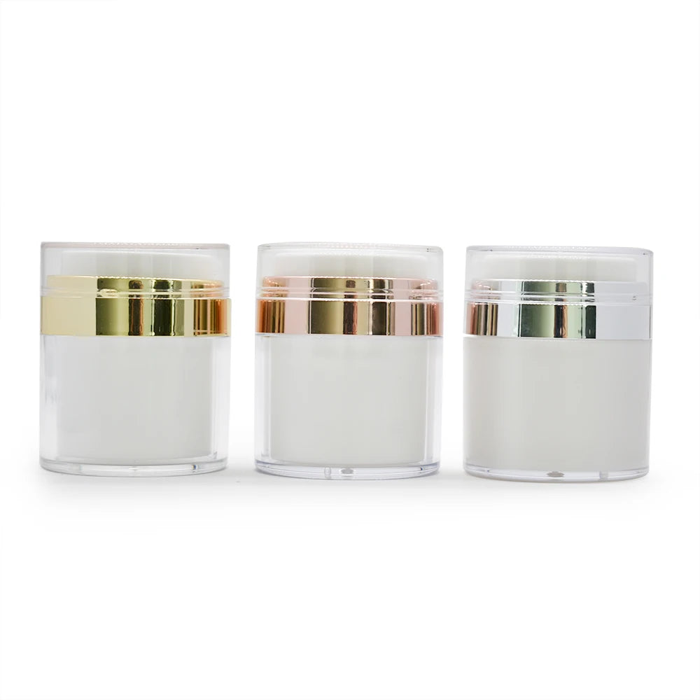 Luxury 15ml 30ml 50ml Acrylic Airless Jar Face Cream Eye Cream Airless Jar Frosted Jar With White Pump