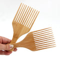 Private Label Afro Pick Hair Comb Professional Customized Bamboo Wide Tooth Afro Pick Beard Hair Comb