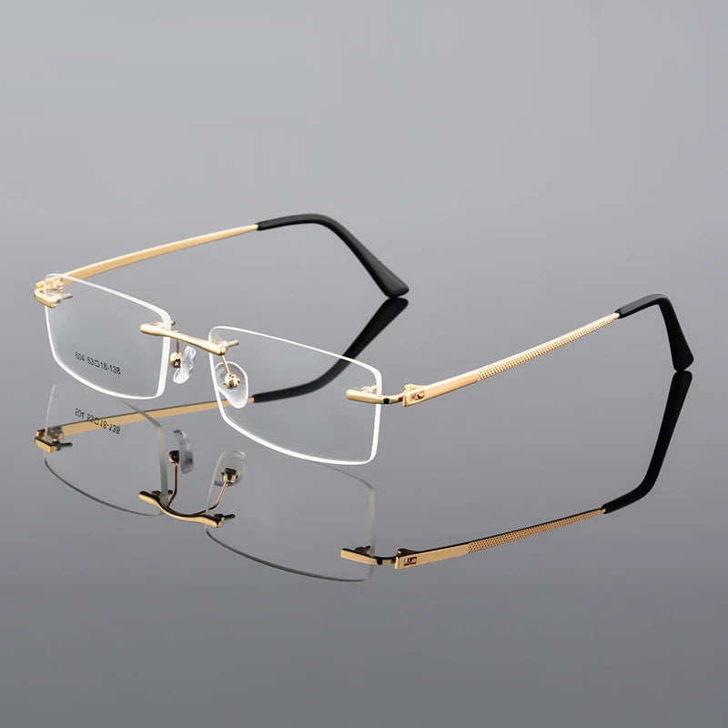 Fashion Metal Alloy Rimless Eyewear Glasses Frames Men Women Ultralight Prescription Myopia Optical Eyeglasses Frames 2024