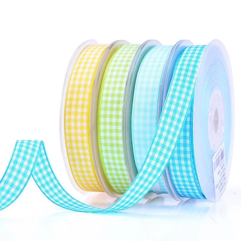 Ribest Custom Plaid Ribbon Satin 5-38mm 96 Colors Rolls Webbing Wholesale for Gift Packing
