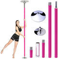 Professional Static Spinning 45mm Pink Silicone Portable Dance Pole with Extension