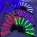 Glow Folding LED Fan with Dancing Light Stage Performance Props for Night Shows Party Novelties Glow in the Dark Supplies