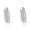 Simple fashion diamond zircon women 925 sterling silver small round circle hoop earrings