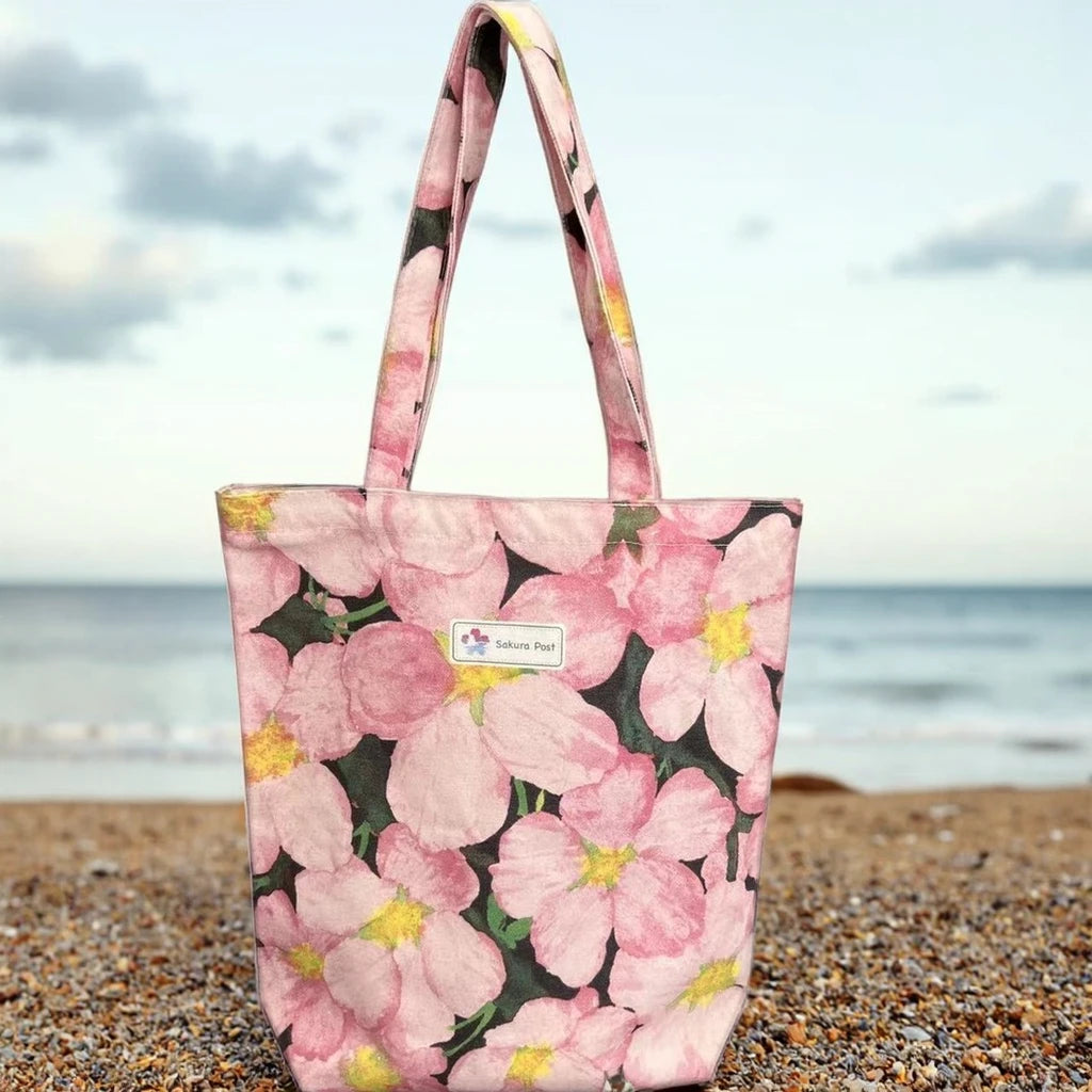 Custom Floral Eco-friendly Canvas Tote Shopping Bag for Suit Customized Size Digital Printing Silk Screen Reusable Cotton Handle