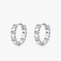 Ailmay 925 Sterling Silver Fashion Dazzling Zirconia Geometric Ear Buckles for Women Wedding Engagement Fine Female Jewelry Gift