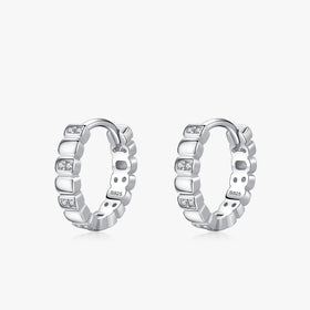 Ailmay 925 Sterling Silver Fashion Dazzling Zirconia Geometric Ear Buckles for Women Wedding Engagement Fine Female Jewelry Gift