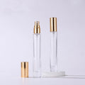 Hot 10ML Slim Transparent Square Glass Perfume Bottle with Golden Cap Pump Sprayer Seal-Minimum Order 100pcs