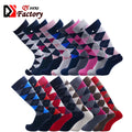 Factory Cheap Geometric Diamond Pattern Socks Business Men Dress Cotton Socks MegaBDM