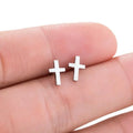 New Trendy 18K Gold Pvd Plated Stainless Steel Vintage Jesus Cross Cartilage Earrings for Women Jewellery