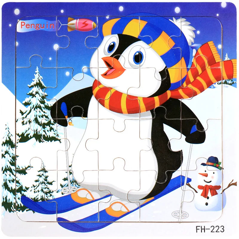 Wooden Jigsaw Puzzles for Kids Toddlers Animal Puzzles Educational Preschool Learning Toys for Children