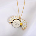 Custom Gold Plated Forever Enamel Daisy Pendant Necklace Trendy Sunflower Locket Bijoux for Weddings Latest Design Open Style