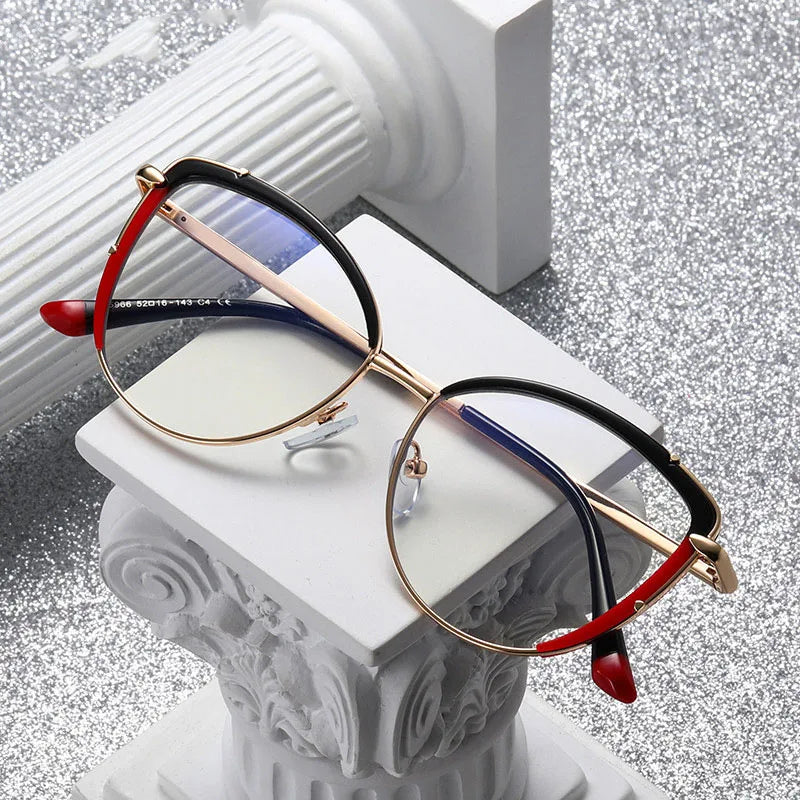 95966 Women's Fashion Blue Light Glasses Cat Eye Luxury Brand Designer Eyewear Ladies Flexible Optical Eyeglasses Frame