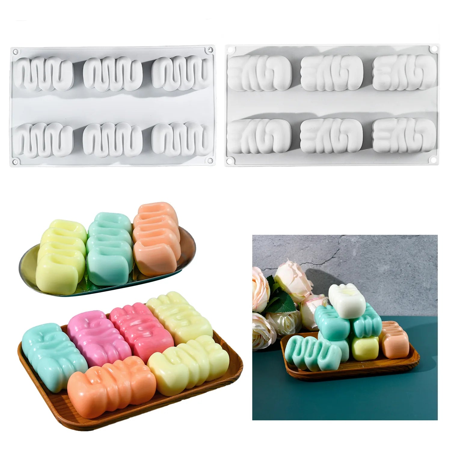 Diy6 Even Caterpillar Cake Mold Mousse Cream Bread Silicone Mold Creative Handmade