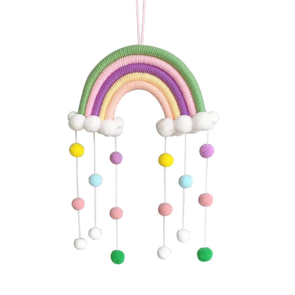 Ins Decoration Nordic Style Rainbow Tapestry Rainbow Home Furnishings Woven Pendant Ring Rainbow Wall Hanging Wall Decoration