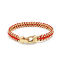 Goldix Jewelry Double Layered Beaded Stainless Steel String Rope Woven Macrame Bracelet Bangles Handmade Jewelry Bracelet Men
