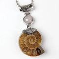HZ quartz stone ammonite pendant conch shell rose quartz pendant for crystal necklace gifts