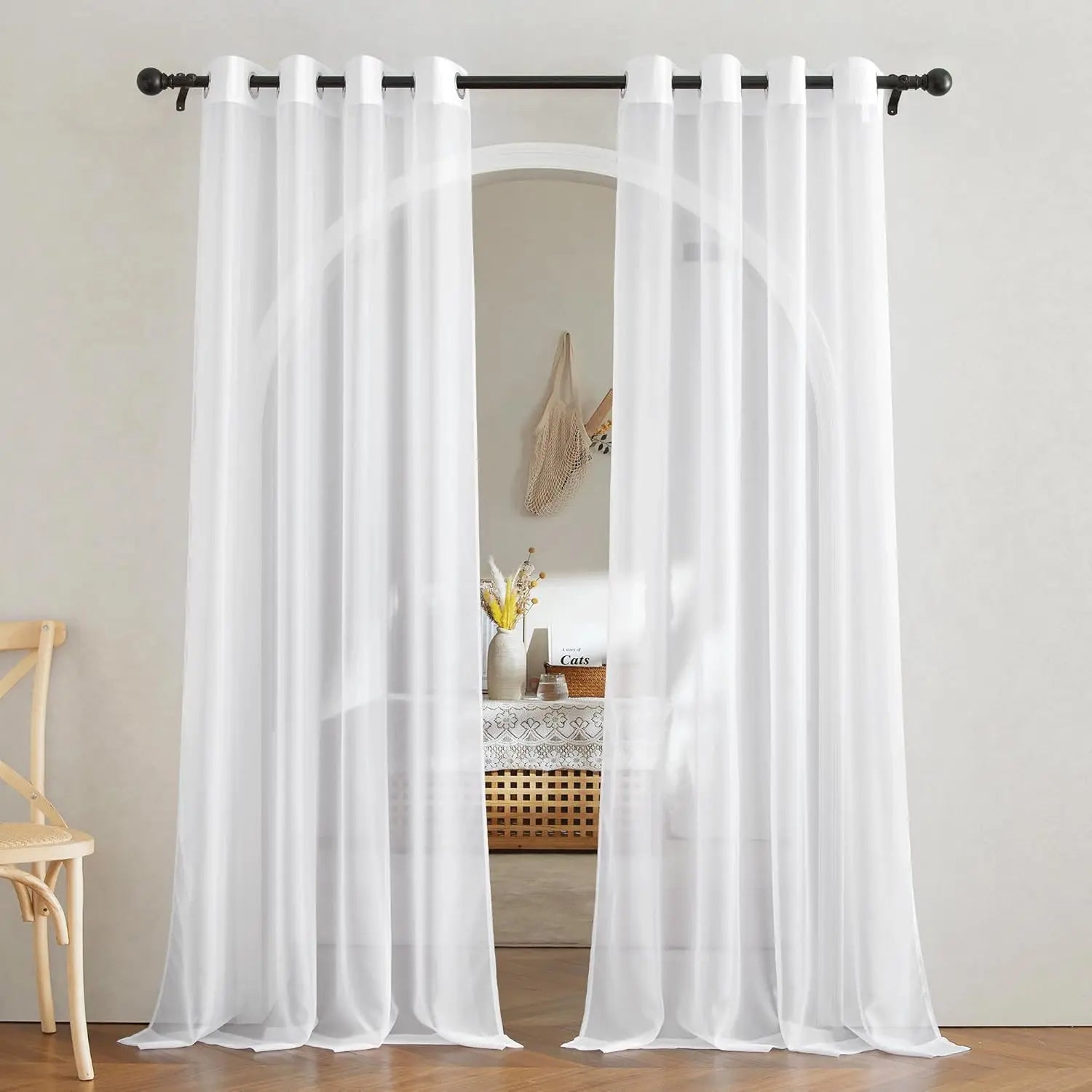 Factory Hot Sale Grommet Tulle Modern Sheer Curtains Luxury for the Living Room Bedroom and Kitchen